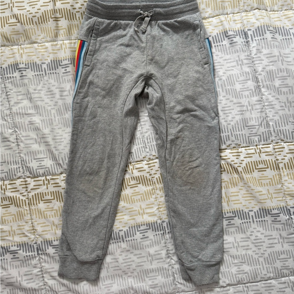 Gray Kids Joggers with Rainbow Stripes